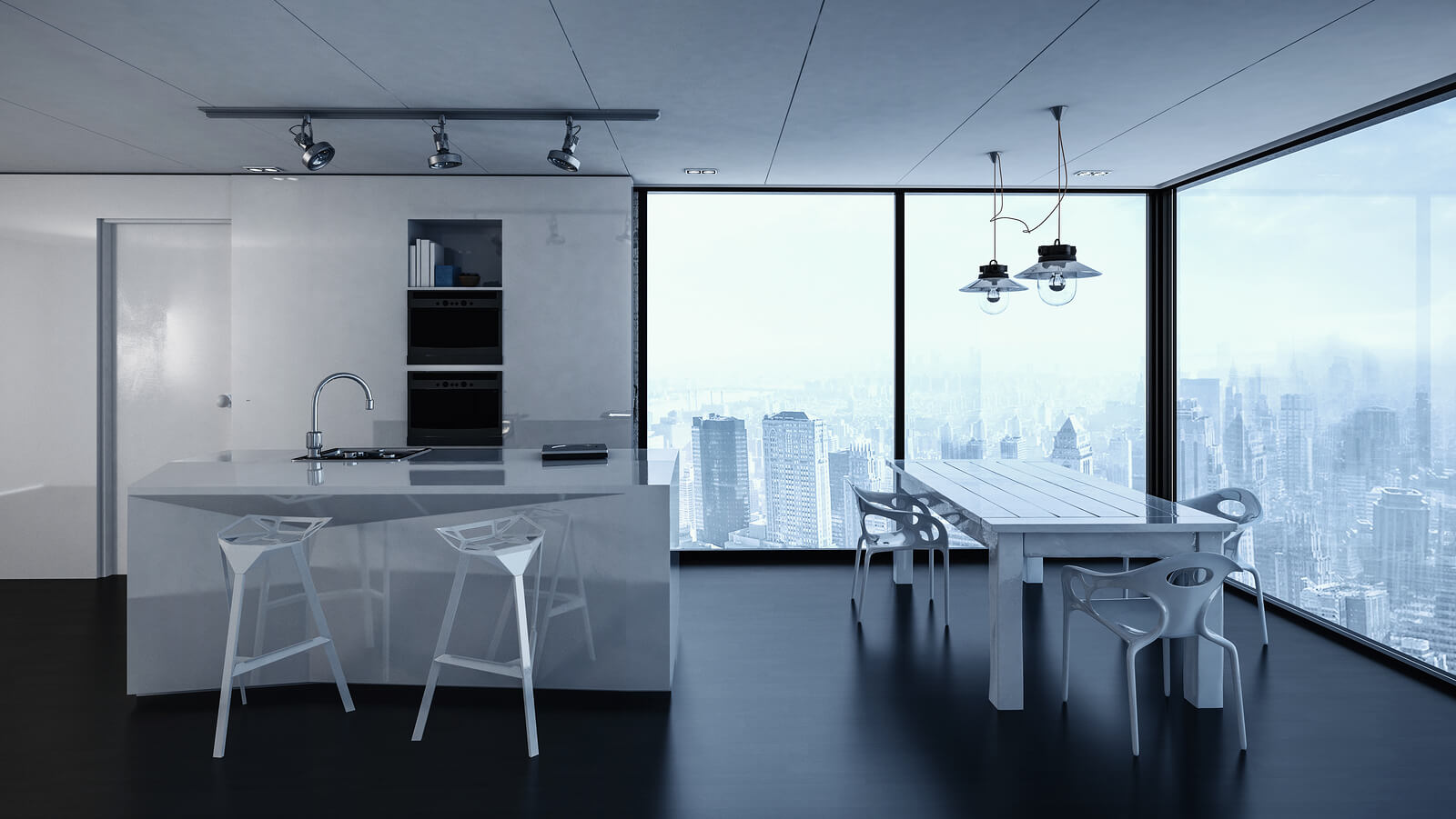 kitchen interior design tracking lights