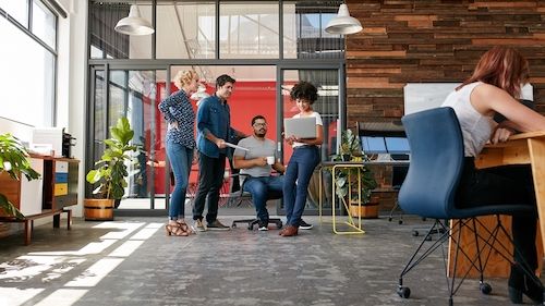 the agile office interior design huddle room relaxed office