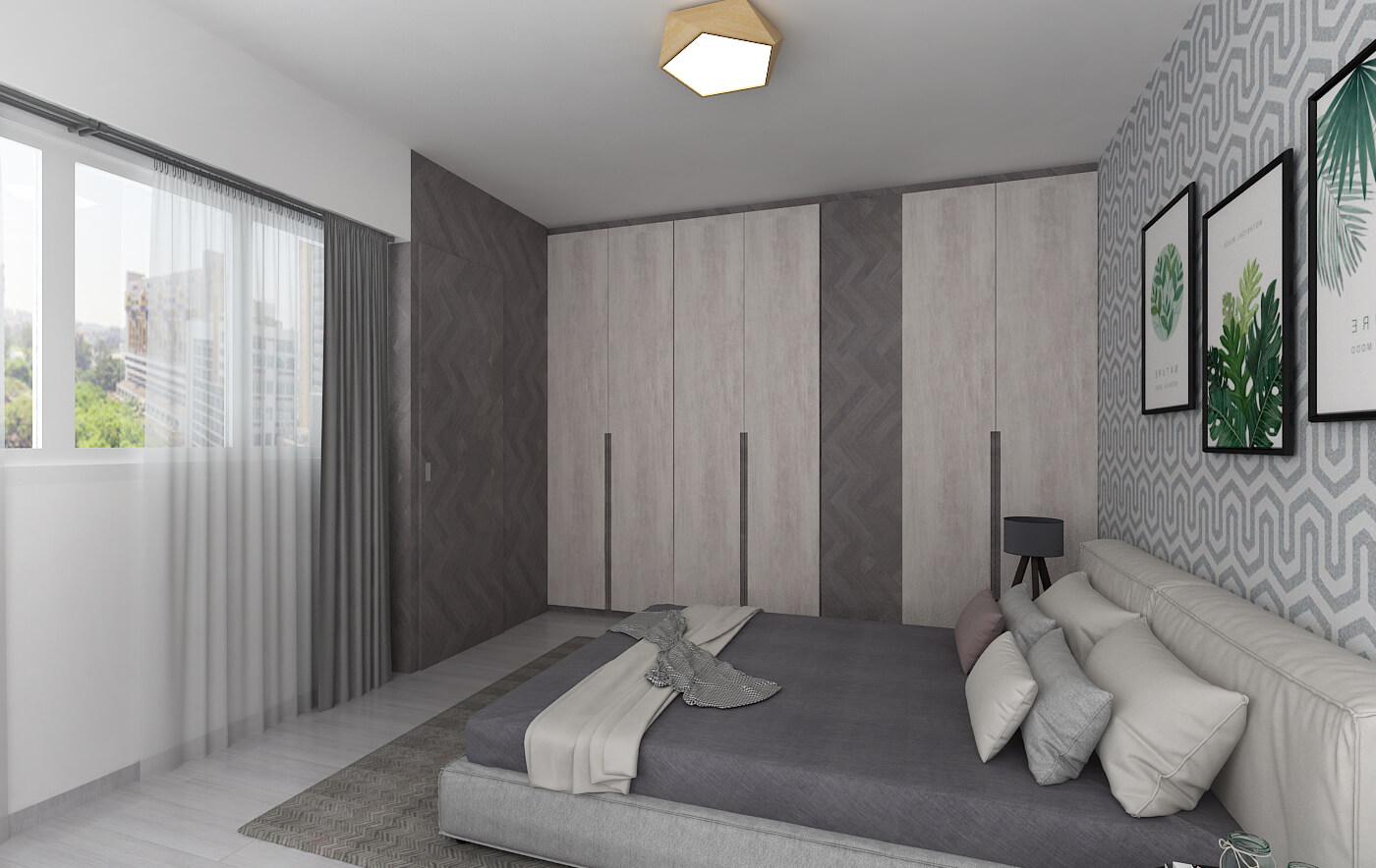 Shunfu Road HDB Master Bedroom 3D Drawing Interior Design Renovation By Home Guide