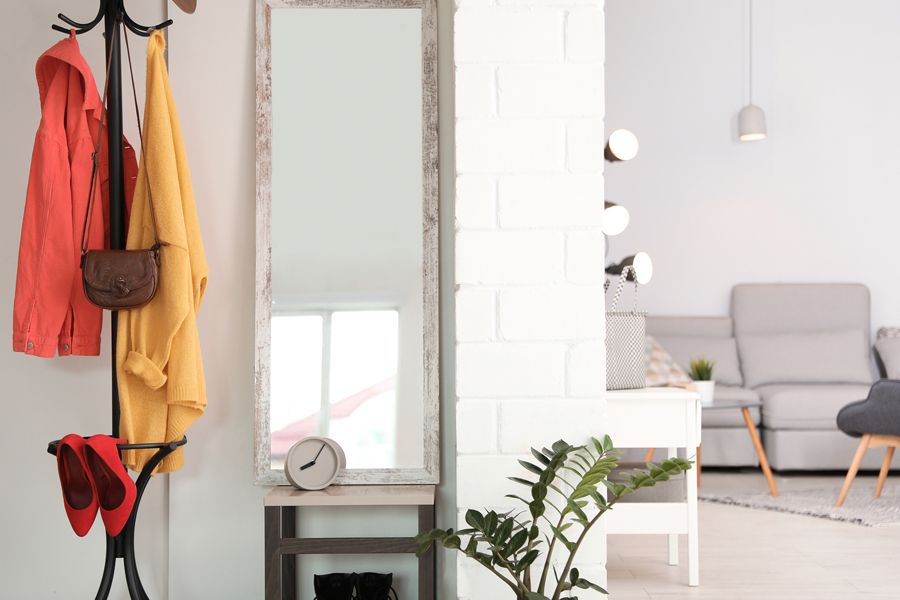 home interior design beautiful entryway with mirror