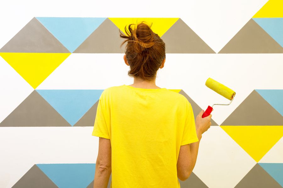 interior design singapore geometric paint