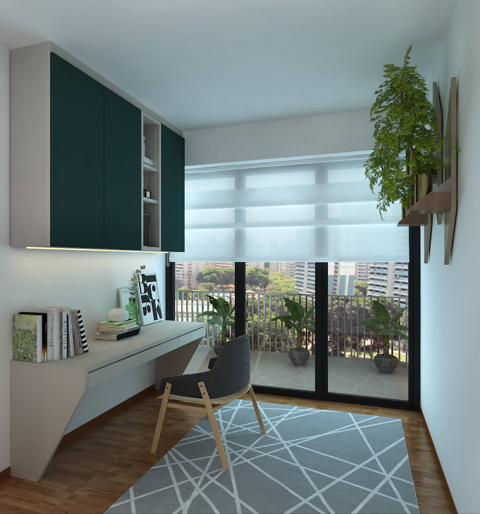 Home study room interior design idea by home guide Singapore 357 CCK