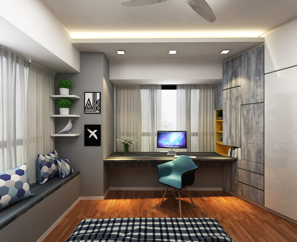 Home Study Room Interior Design Idea By Home Guide Singapore Leedon Heights 