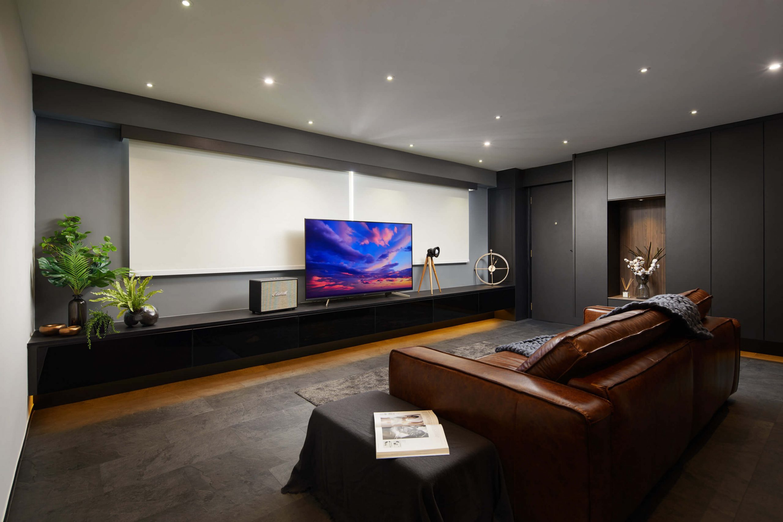 Sleek Clean 4 Room Bukit Batok HDB Interior Design Renovation kitchen Living area 2 scaled