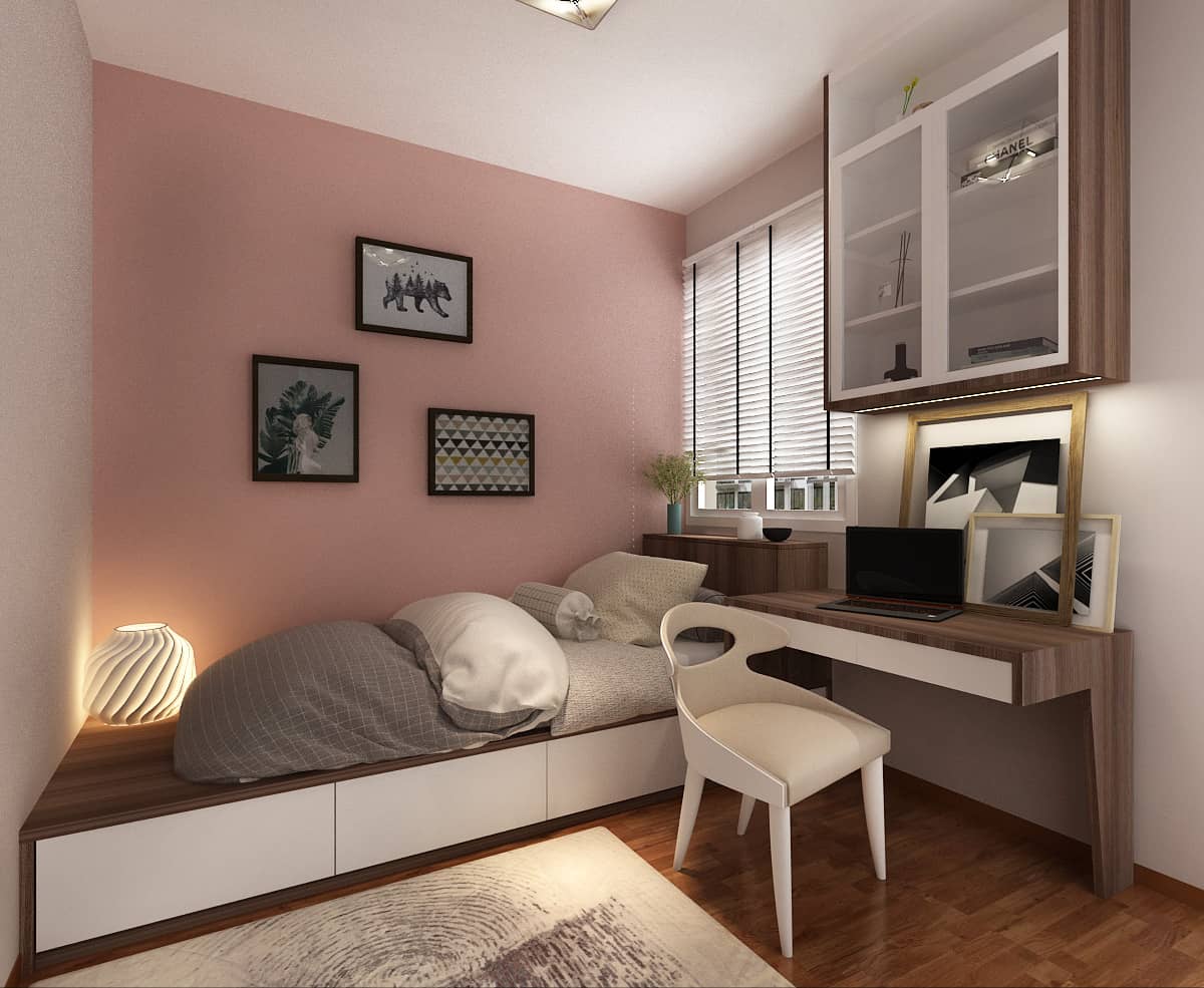ang mo kio court BTO 5 room interior design second bedroom