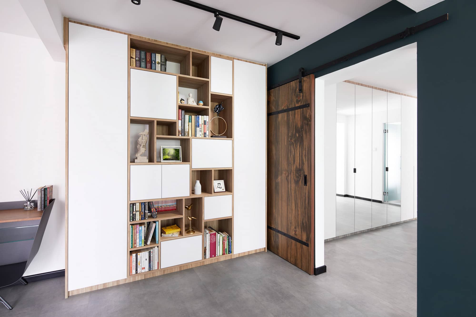homeguide home interior design wood hard wood statement door open