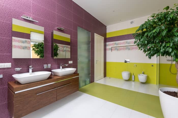 home interior design deep colour wall tiles